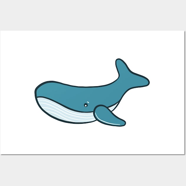 Whale illustration vector object Wall Art by bigmoments